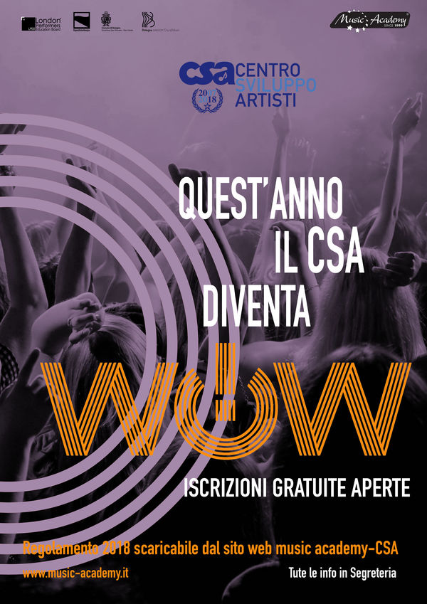 IL CENTRO SVILUPPO ARTISTI DI MUSIC ACADEMY DA QUEST'ANNO DIVENTA WOW!
