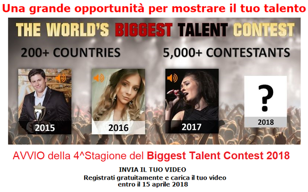 UNA GRANDE OPPORTUNITÀ PER MOSTRARE IL TUO TALENTO!
