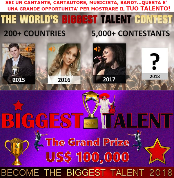 UNA GRANDE OPPORTUNITÀ PER MOSTRARE IL TUO TALENTO!
